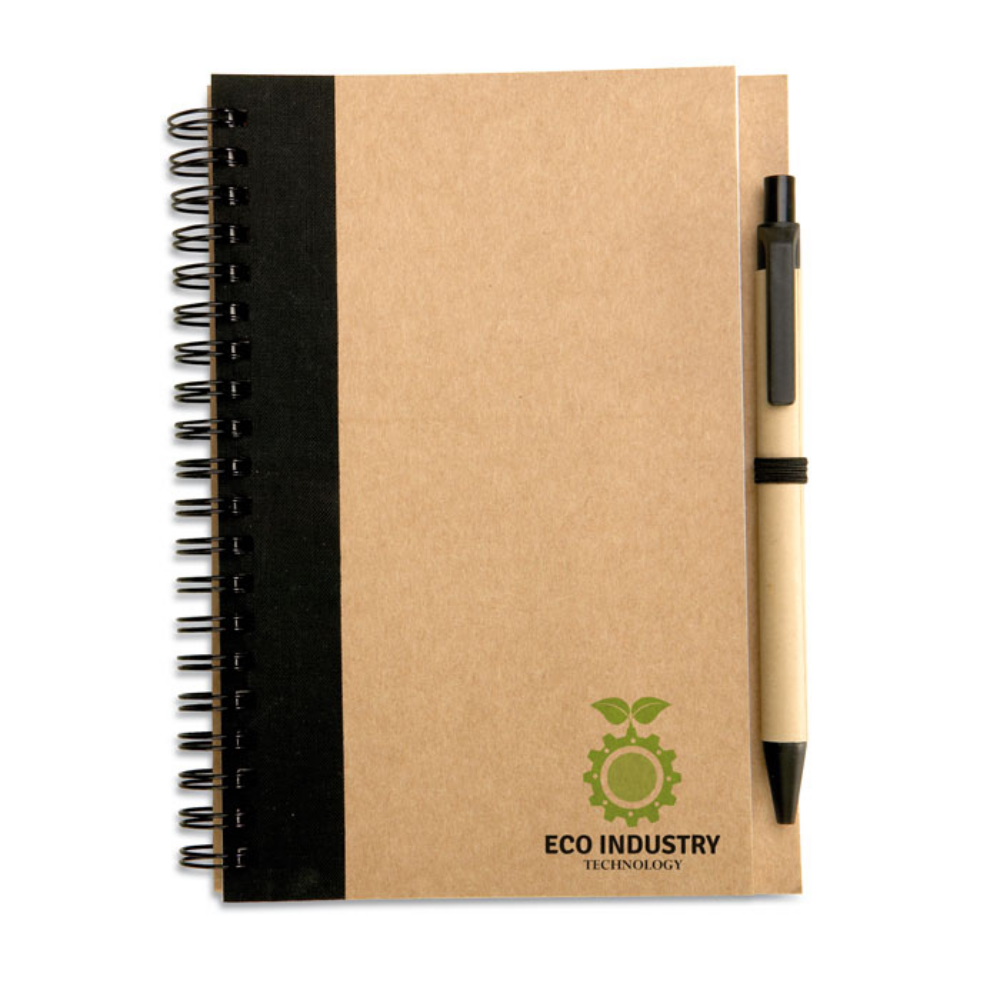 A notebook made of recycled paper that comes with a matching pen - Winkleigh - Allerton