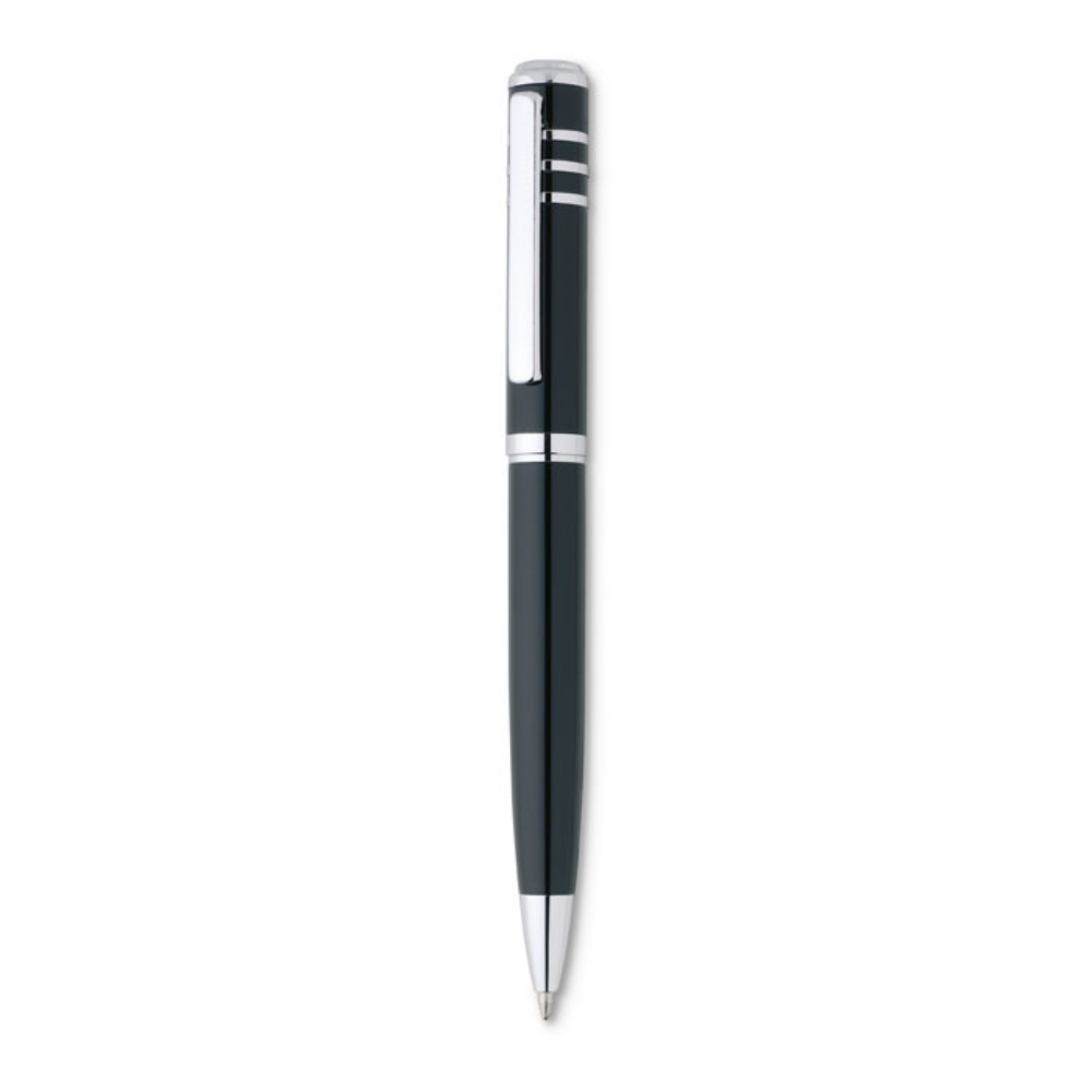Bolígrafo de metal con diseño retorcido y acabado lacado brillante - Helmsley - Alconchel de Ariza