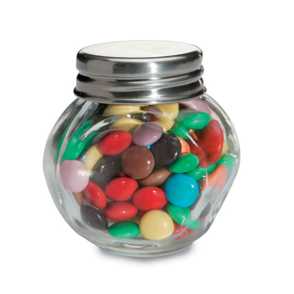 Bocal en verre personnalisé avec bonbons en chocolat