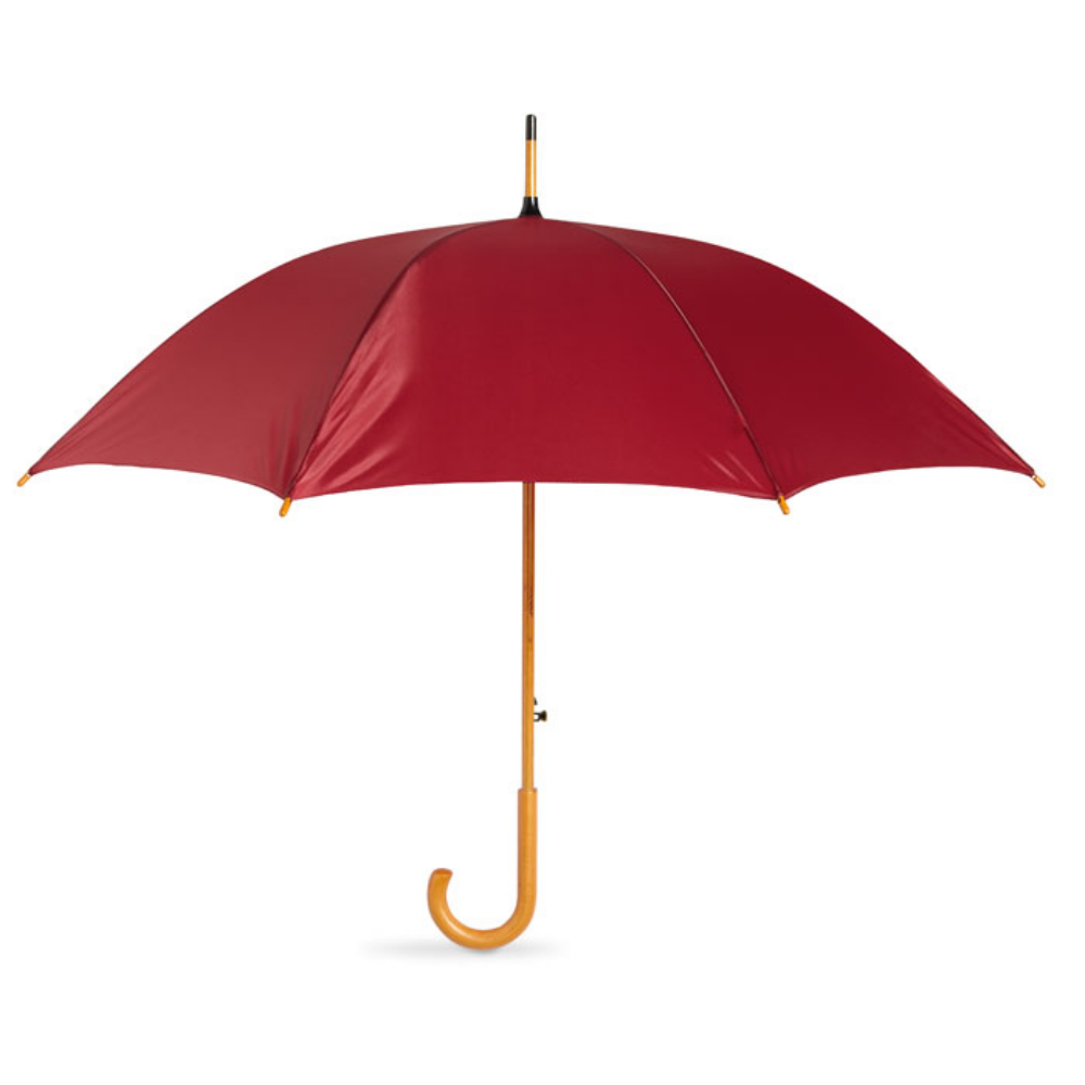 A 23-inch automatic opening umbrella made of polyester, featuring wooden details - Jordans