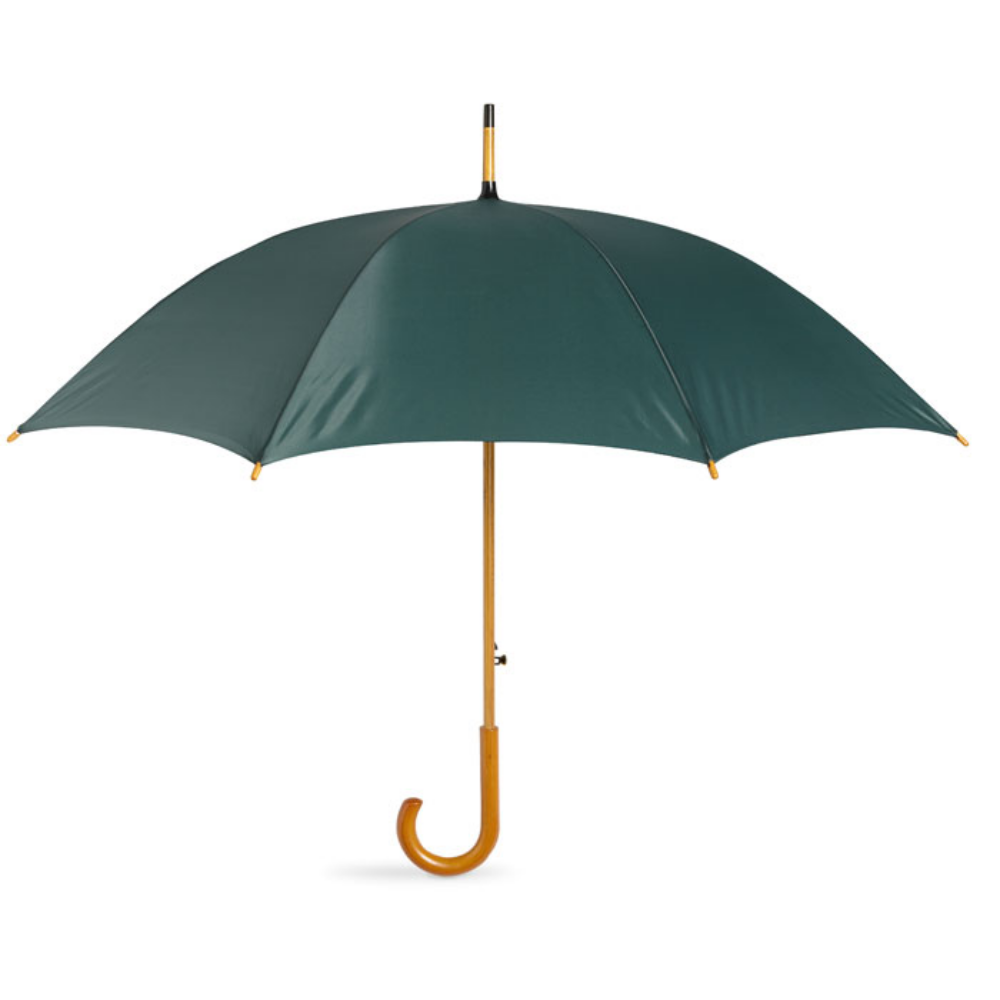 A 23-inch automatic opening umbrella made of polyester, featuring wooden details - Jordans