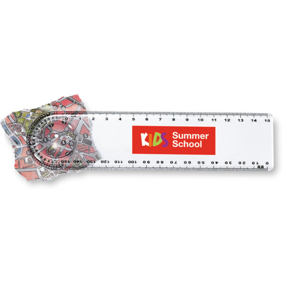 15cm Plastic Ruler with Magnifier and Protractor - Matfield