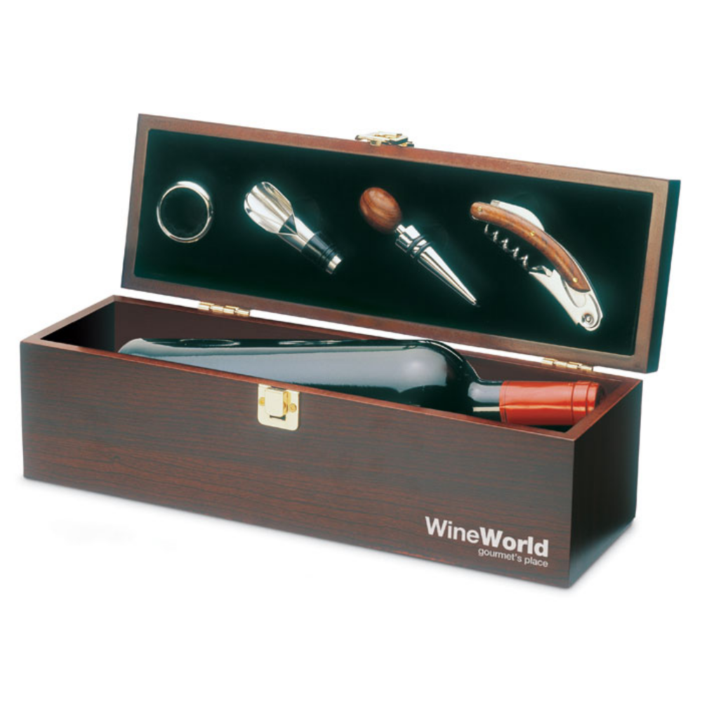 Set di vino in scatola regalo di legno - Flero