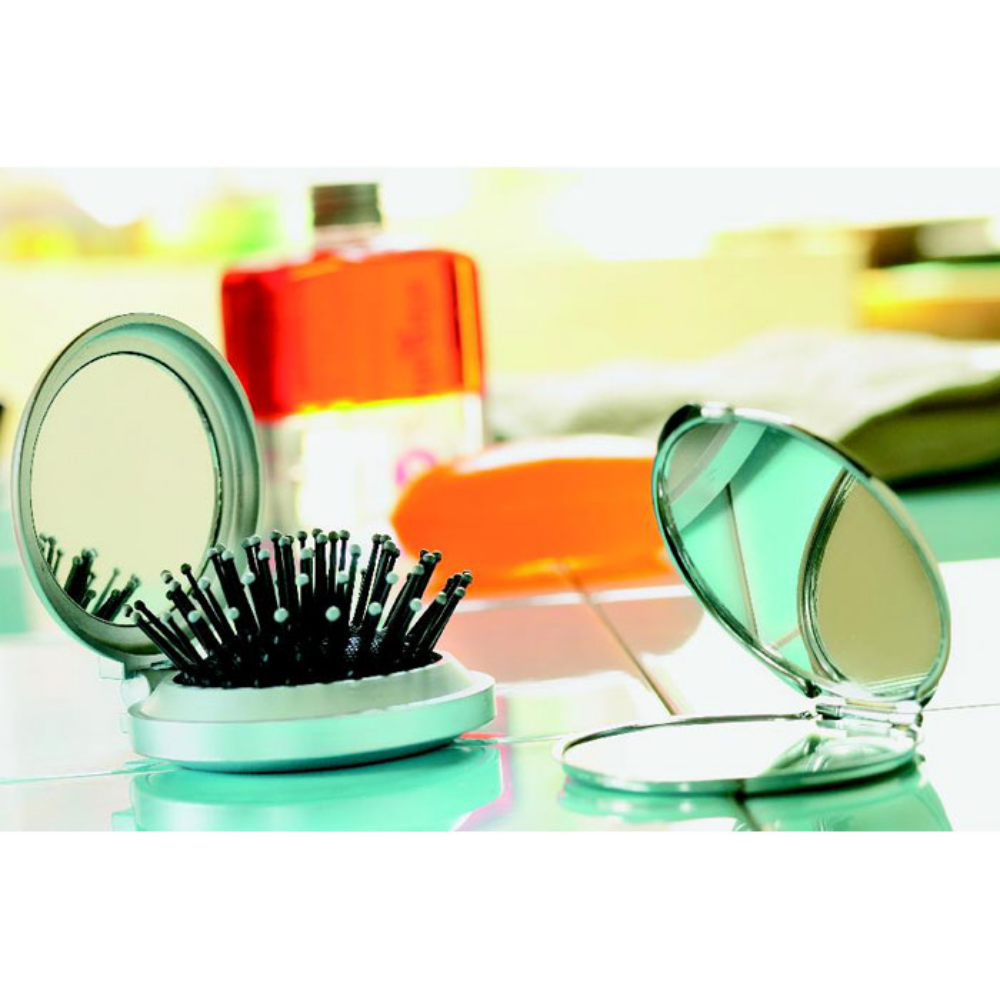 Foldable Hair Brush and Mirror - Silverstone - Bearley