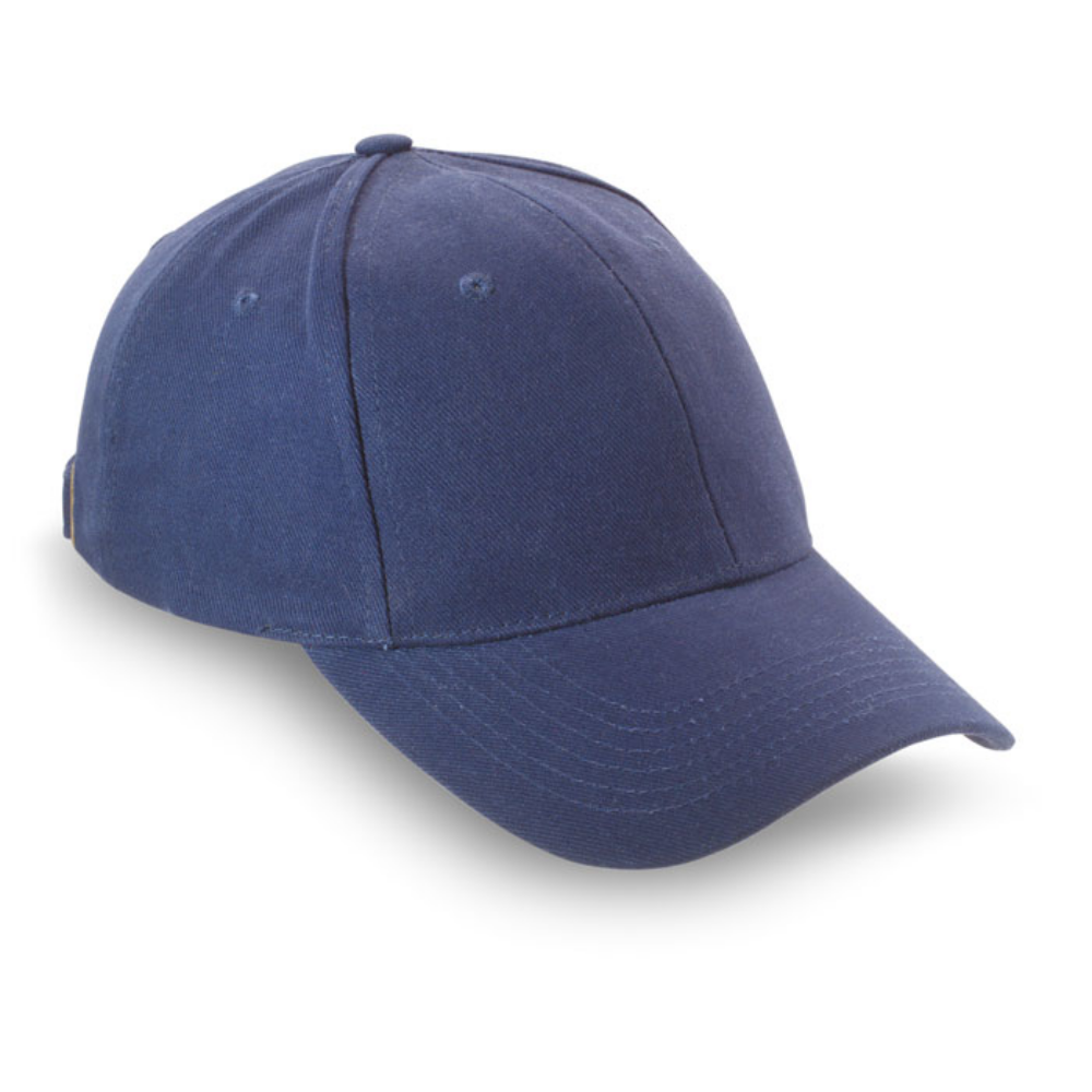 6 Panel Brushed Cotton Baseball Cap with Adjustable Strap - Bromley