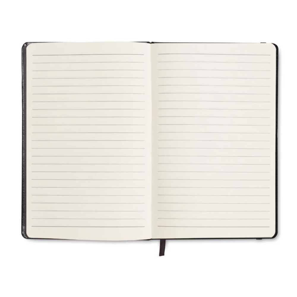 A5 hardcover notebook with elastic strap and ribbon page-marker, made of PU - Castle Donington