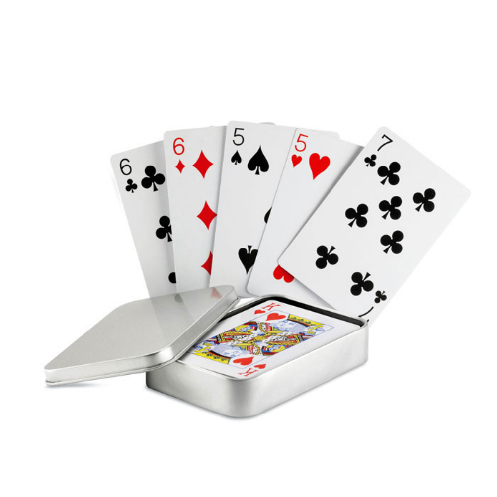 Jeu de cartes à jouer dans une boîte en étain personnalisable - JCA07