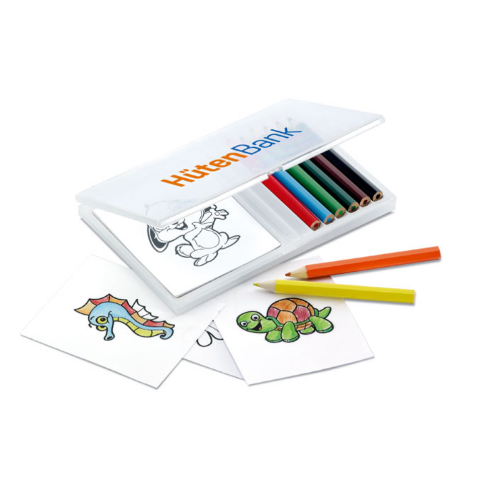 Set da colorare con matite di legno e disegni su carta - Ghedi