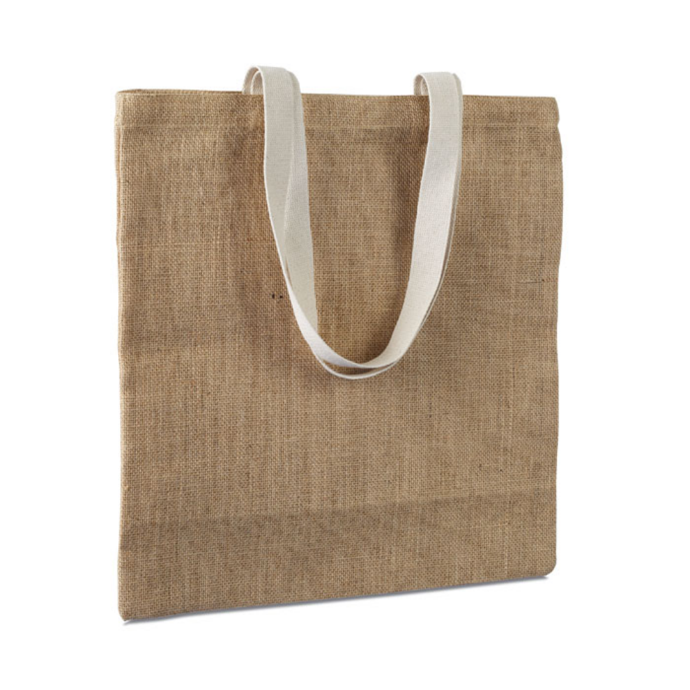 Jute Shopping Bag with Cotton Handles - Wells-next-the-Sea