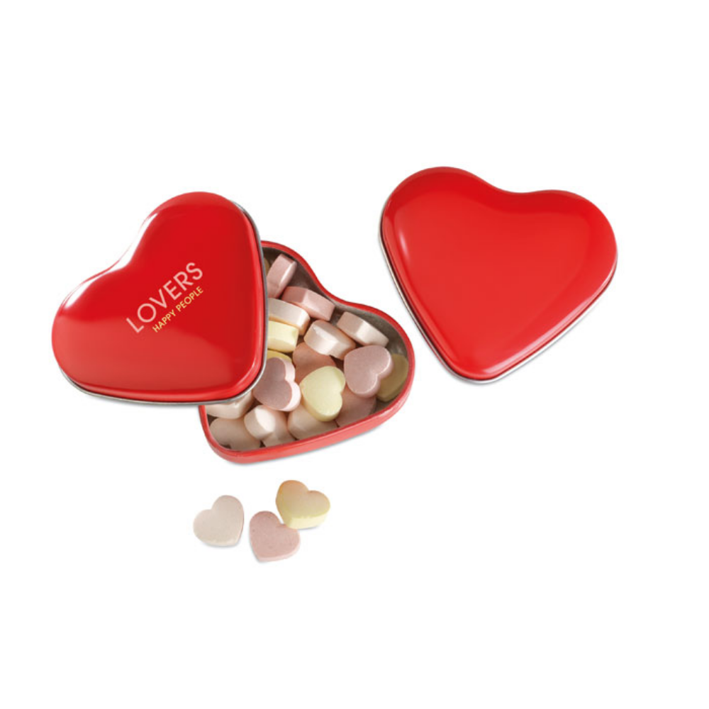 Boîte en forme de cœur personnalisée avec bonbons