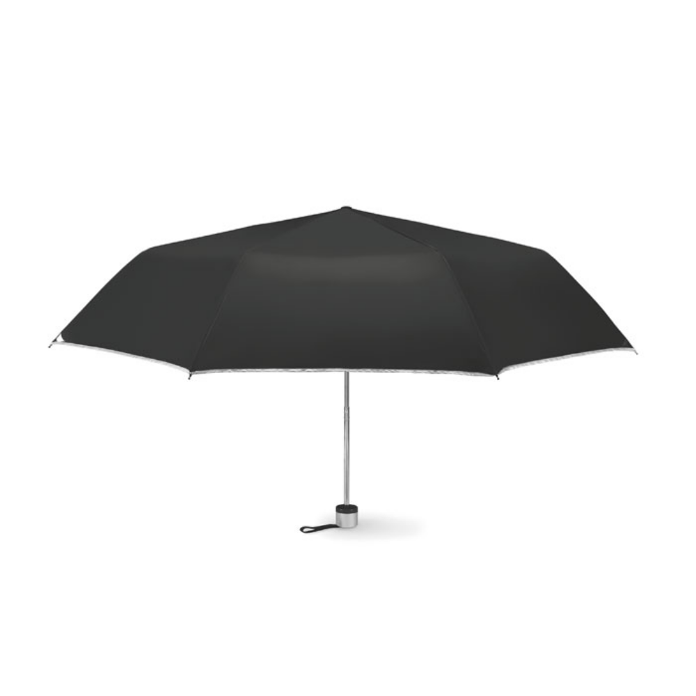 A 21-inch umbrella made of polyester that opens manually, featuring a metal shaft and a plastic handle - Gornal