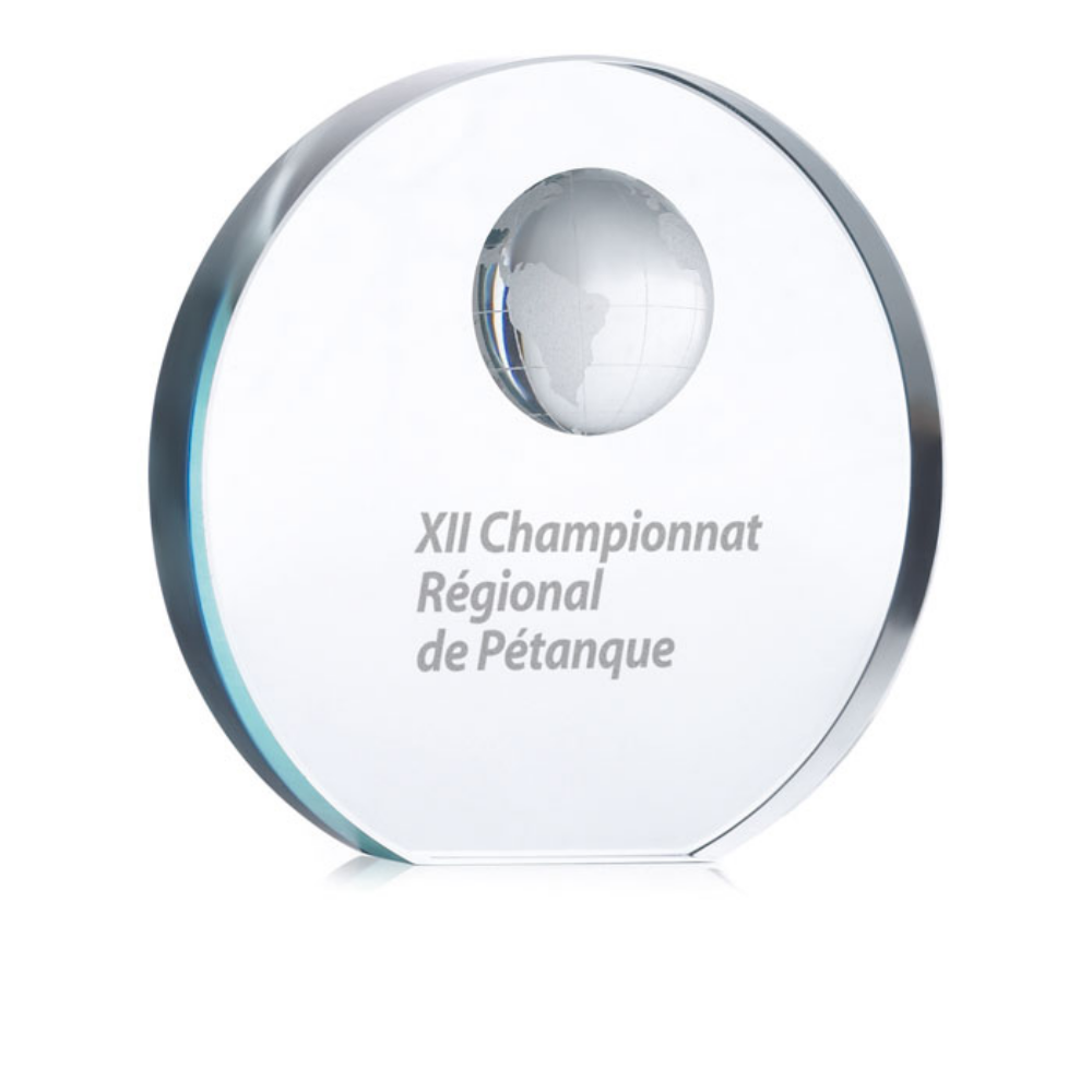 Trophée rond à motif de globe en verre - Rachecourt-Suzémont