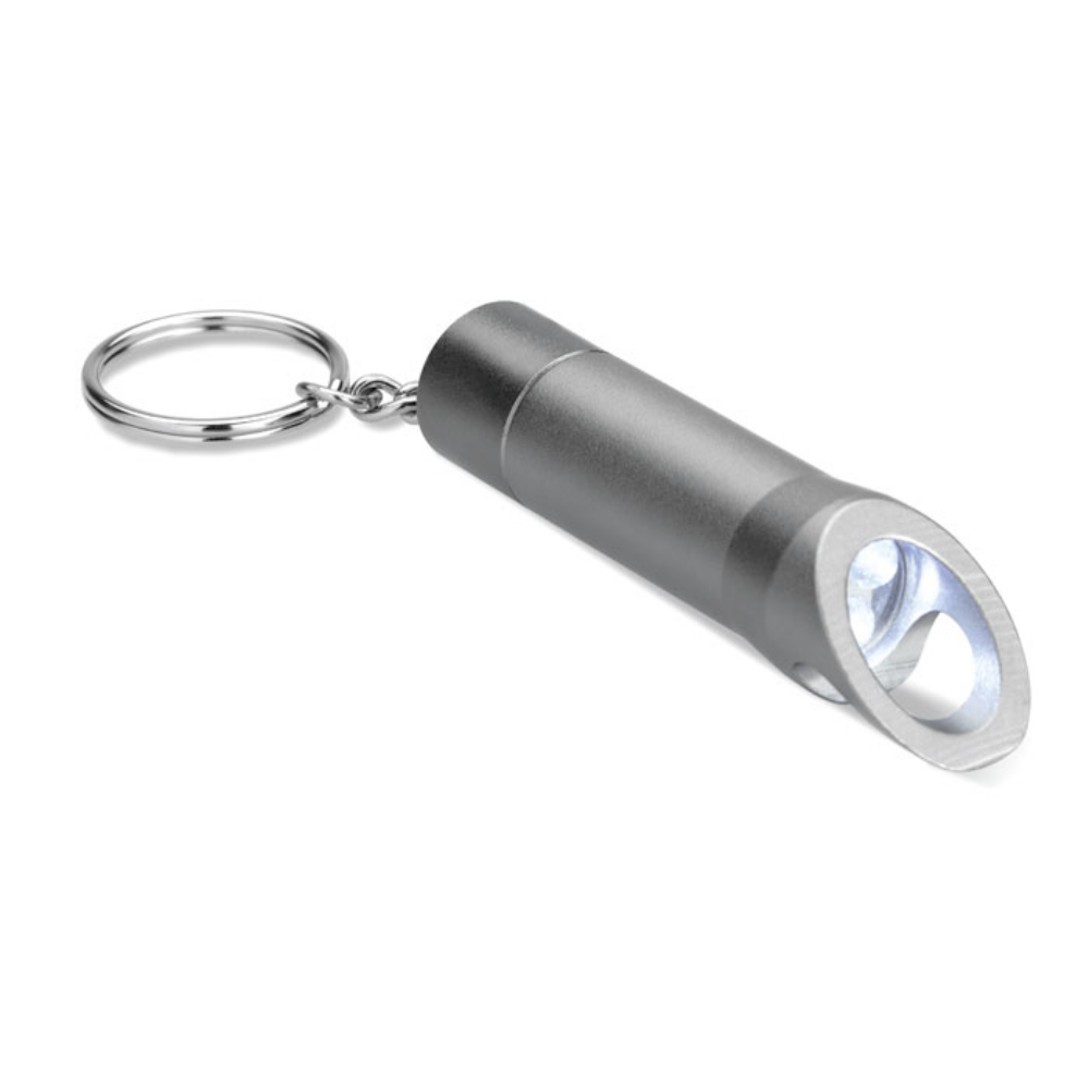 Llavero con linterna LED de metal y abridor de botellas - Pequeño Snoring - Graus