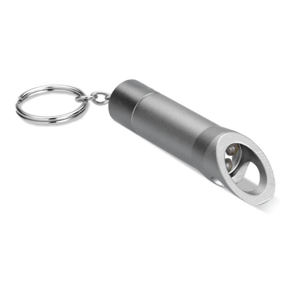 Porte-clés Torche LED en Métal avec Décapsuleur - Saint-Ambroix