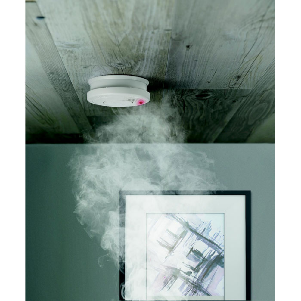 Smoke detector housed in a plastic casing - Eastbury - Great Horwood