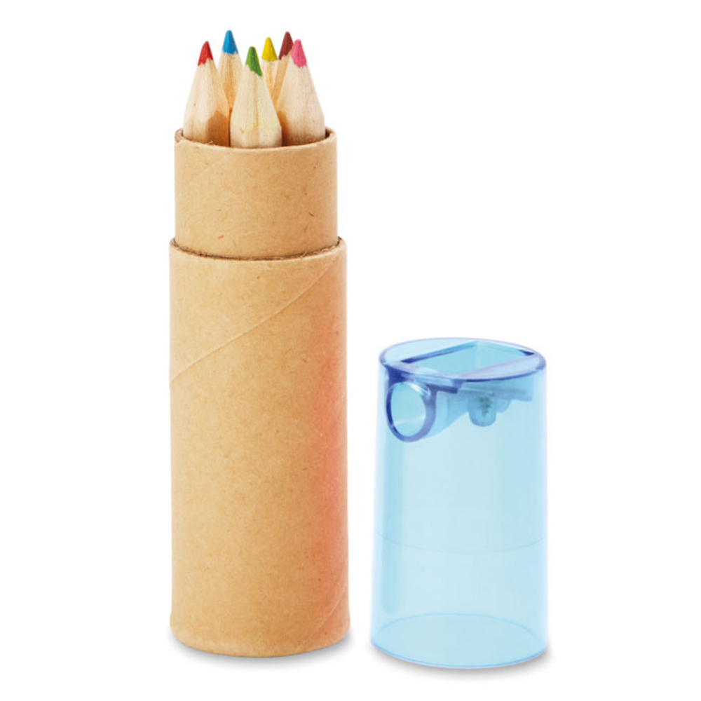 Set di matite colorate con temperamatite in tubo - Gallicano