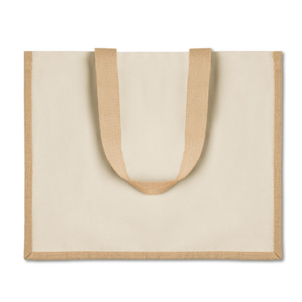 Bolsa de compras de yute laminado con tejido de algodón - La Vilueña