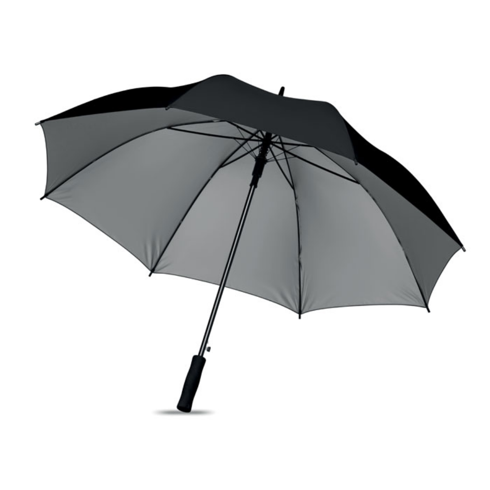 Parapluie droit personnalisé 120 cm intérieur argenté - Élise
