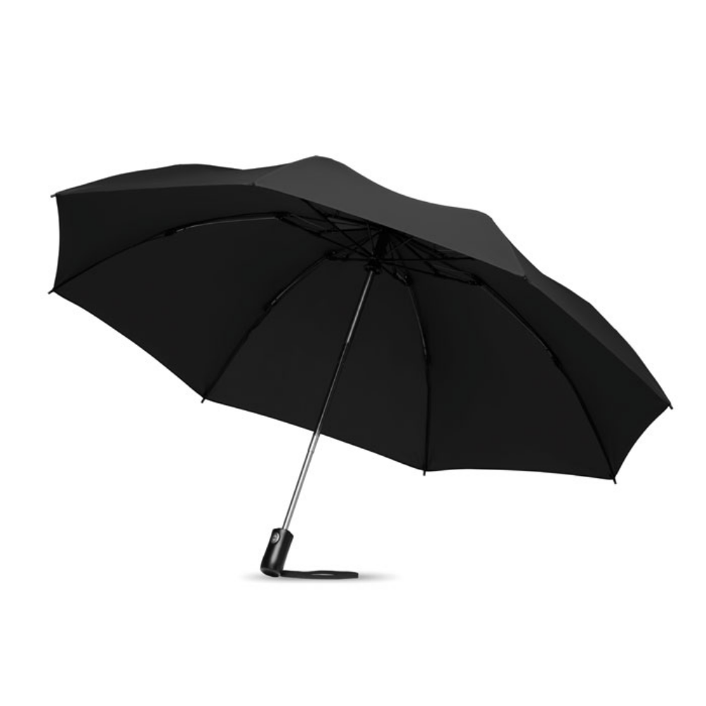 Paraguas reversible Pongee de 23 pulgadas con apertura/cierre automático y estuche a juego - Anento