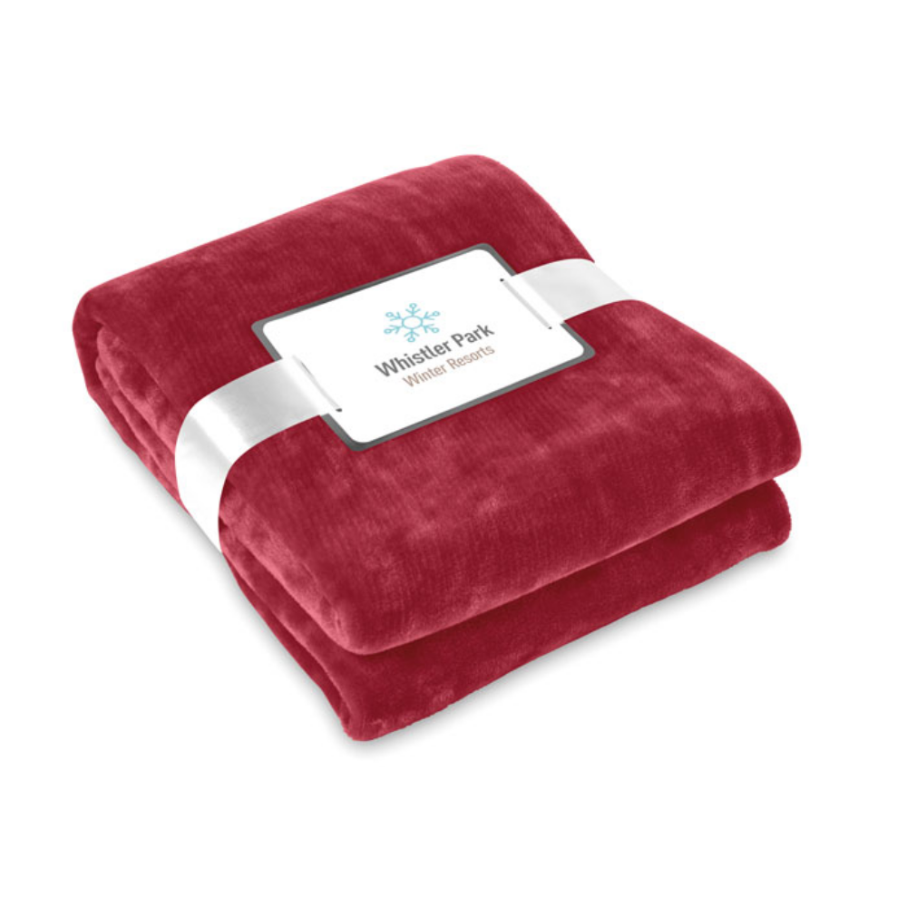 A flannel fleece blanket that comes with a card that you can print on - Farnborough