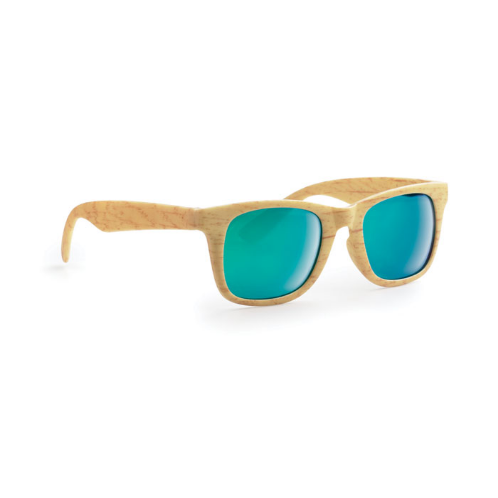 Classic Wooden Look Mirrored Sunglasses - Solihull