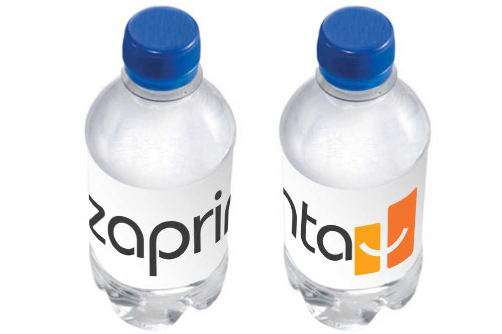 Wasserflaschen bedrucken lassen - Zusatzdruck auf die Kappe der Flasche