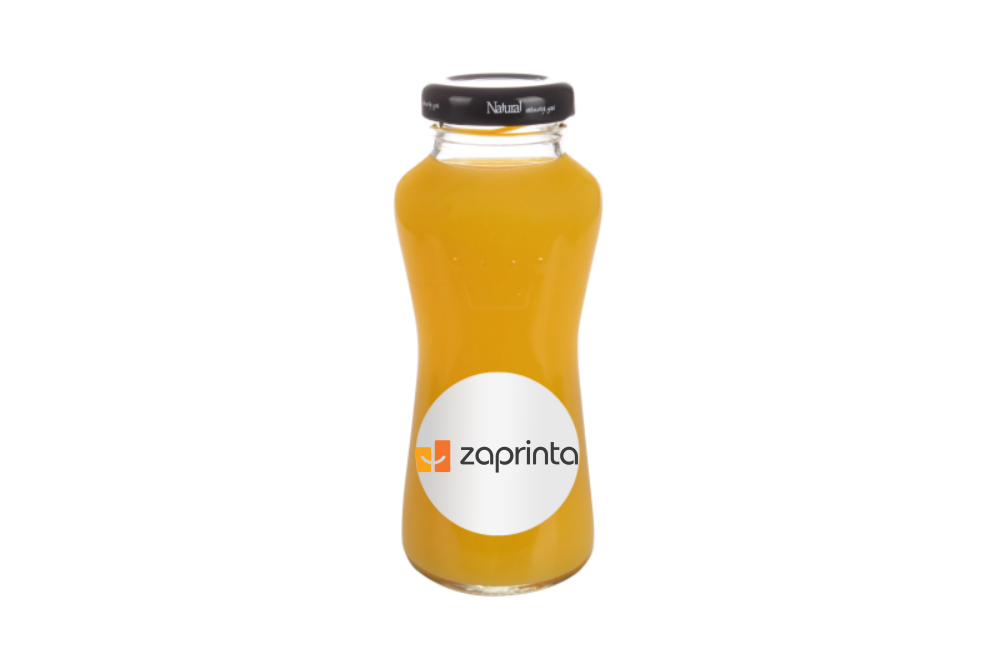 Jugo de naranja en una botella de vidrio de 200ml con tapa negra - East Coker - Pedro Muñoz