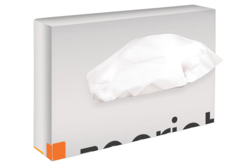 A rectangular tissue box with 50 double-layer tissues - Bampton - Hyde