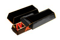 Gold bar that can be embossed, containing Mars chocolate - Crawley