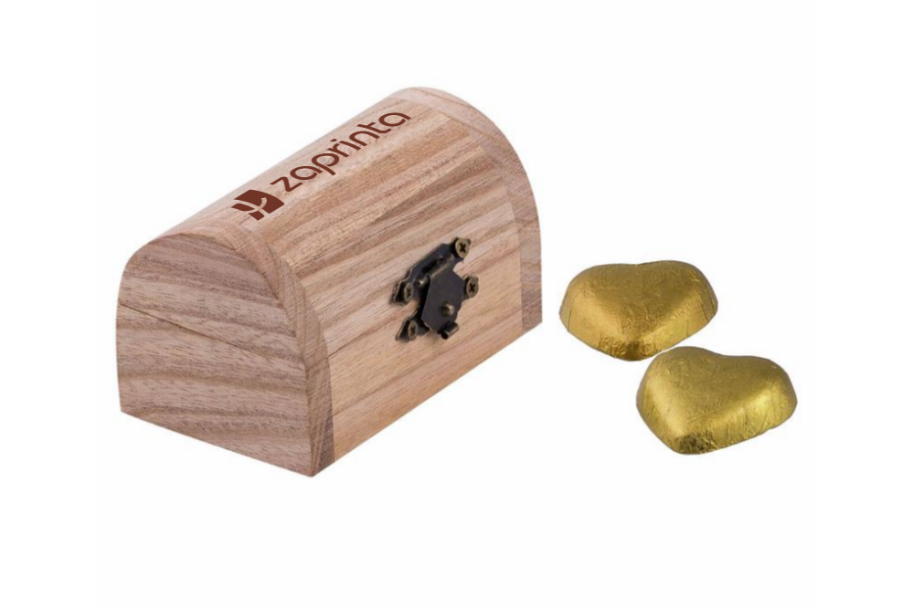 Caja de Tesoro de Corazones de Chocolate con Hojilla de Oro - Villanueva de Alcardete