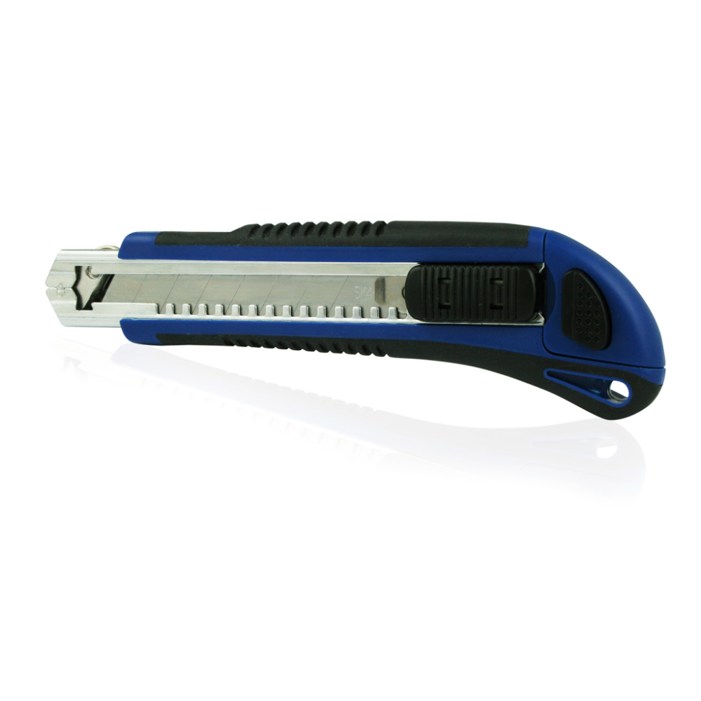 Cortador Negro/Azul de Suave Tacto de 18mm con Cuchillas de Repuesto - Maella