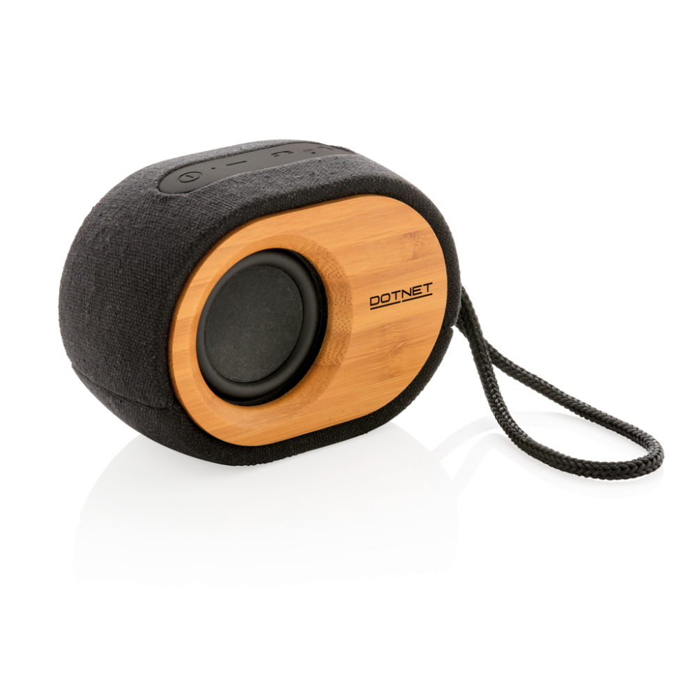 Nachhaltiger Lautsprecher aus Naturbambus und Stoff - Schweich 