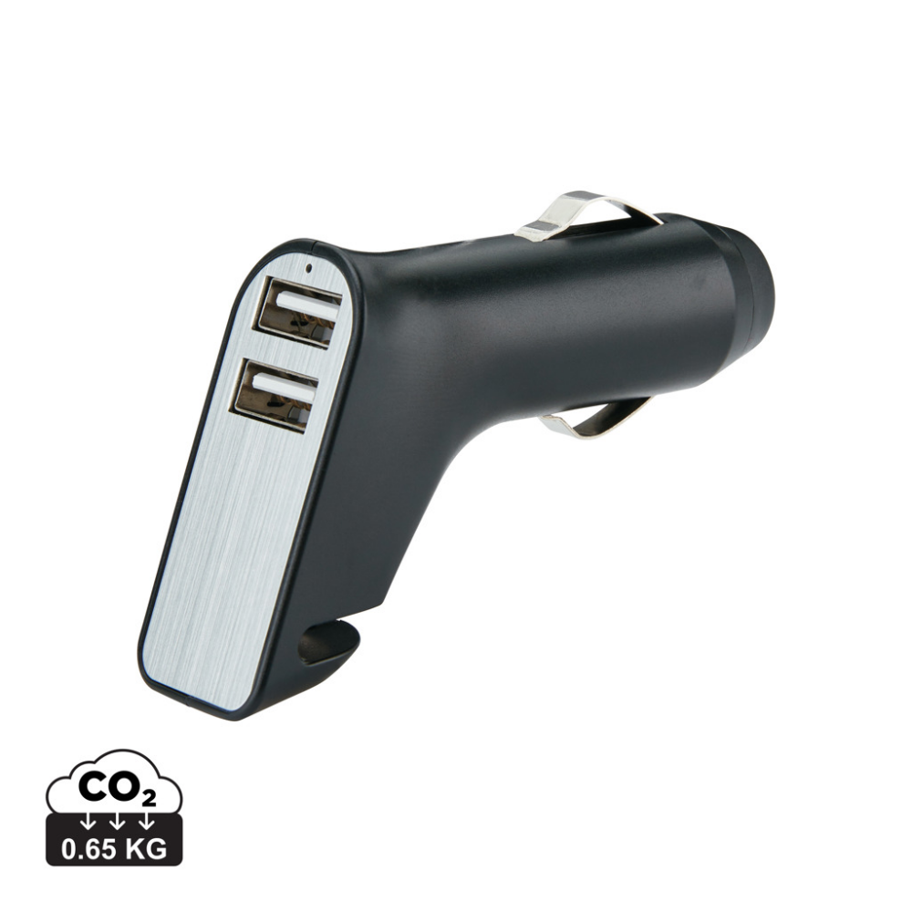 Dual-USB-Anschluss Autoladegerät mit Notfall-Gurtschneider und Fensterbrecher - Besigheim 