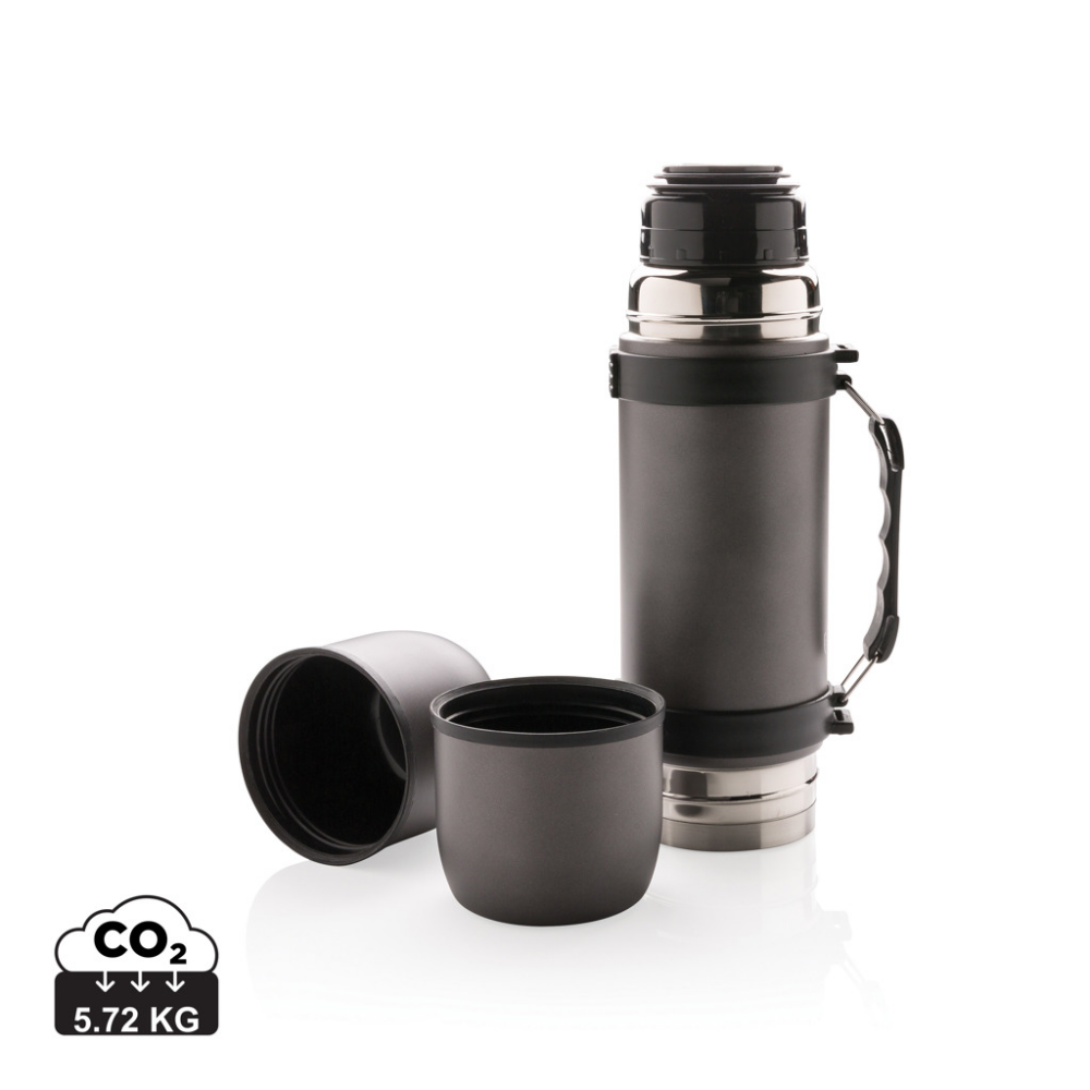 Elegant Stainless Steel Vacuum Flask with Cups - Lichfield