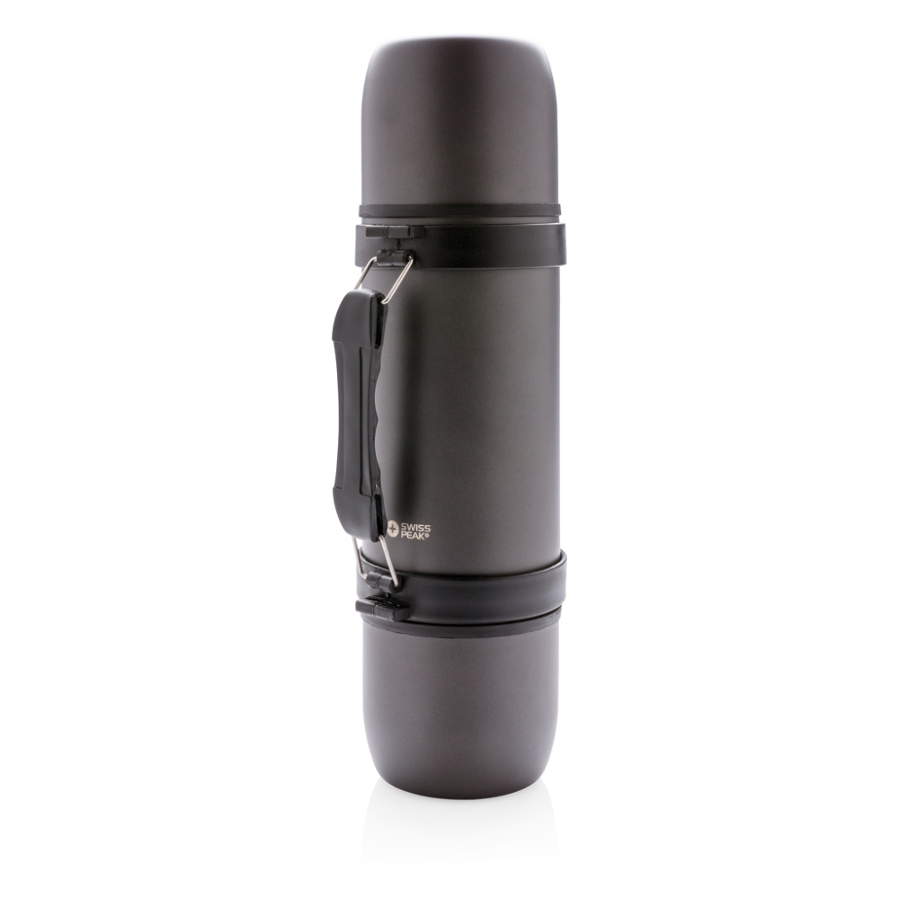Elegant Stainless Steel Vacuum Flask with Cups - Lichfield