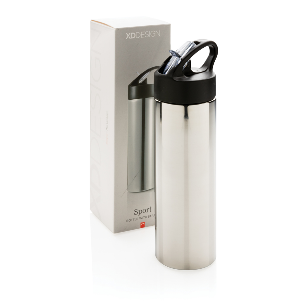 Sustainable Stainless Steel Sports Bottle with Straw - Lancaster