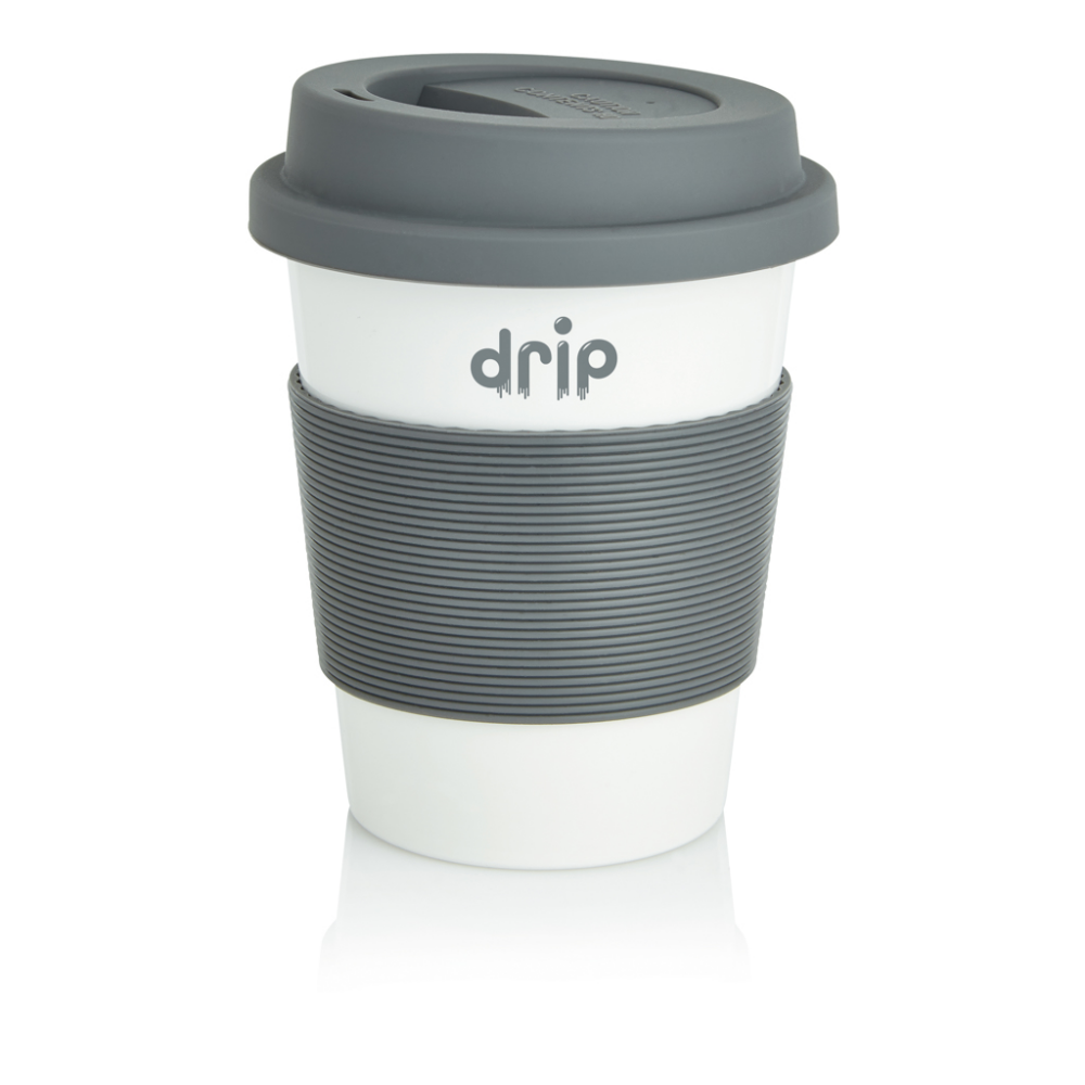 Eco-friendly 350ml tumbler with a silicone grip and lid - Eccleshall