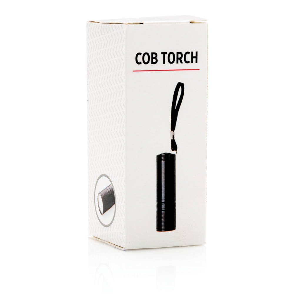 A pocket-sized COB (Chip on Board) torch that is extremely bright, with a body made of aluminum. - Ince Blundell