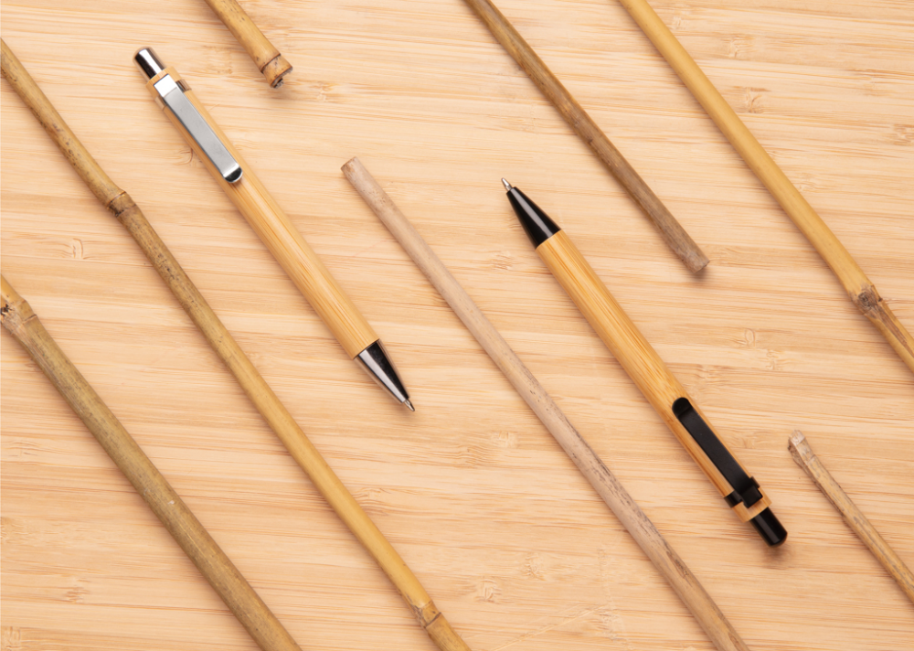 Metallring Kugelschreiber aus Bambus - Schwentinental 