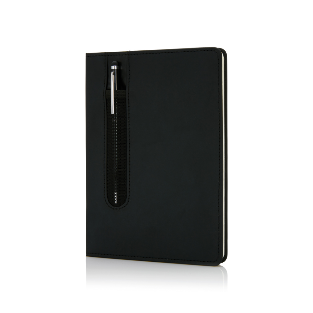 Deluxe A5 notebook with stylus pen, black