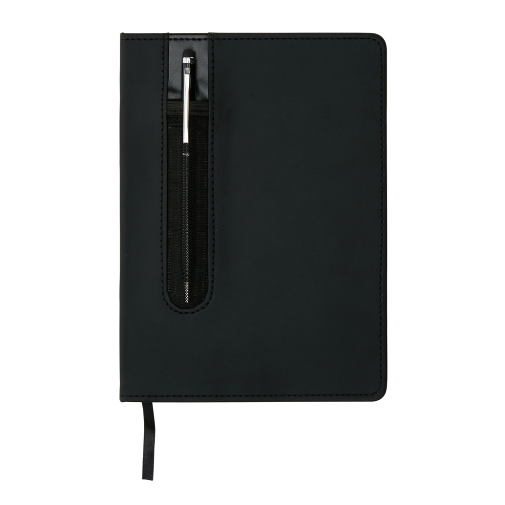 Deluxe A5 notebook with stylus pen, black