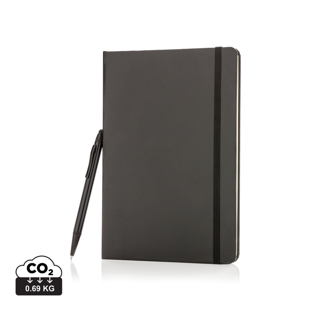Basic hardcover A5 notebook with stylus pen, royal blue