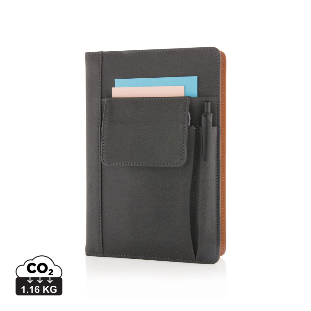 Reusable A5 PU Notebook Cover with Pockets - Barham Woods