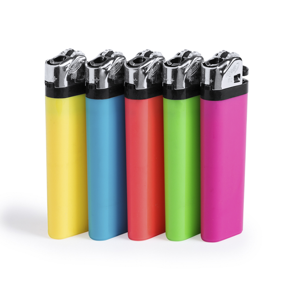 Assorted Solid Colour Flint Gas Lighter with Child Protection - Dovecot