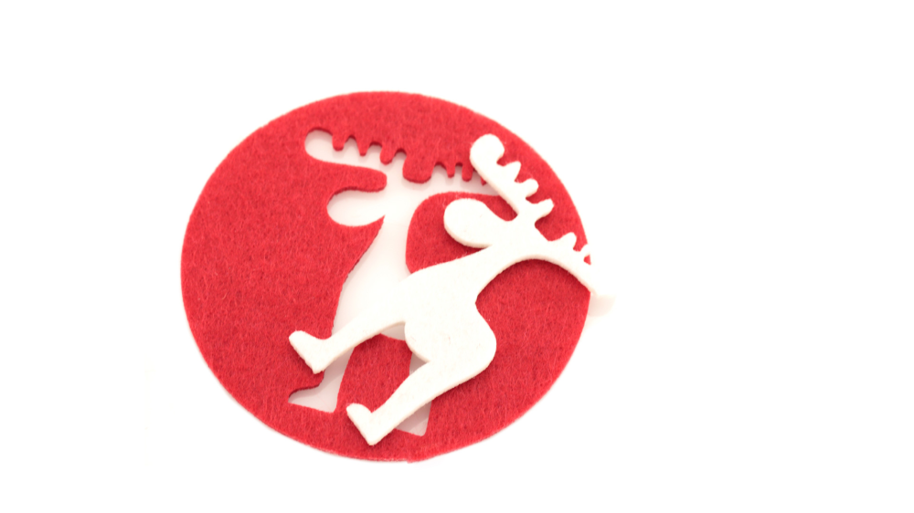 Set of Felt Coasters with Reindeer Design - Dodington