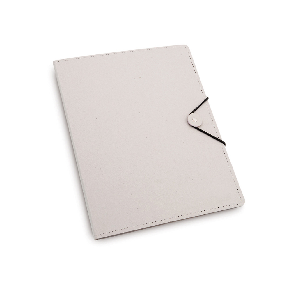 Recycled Cardboard Folder with Elastic Band and Notepad - Aberchirder