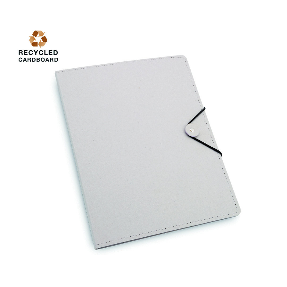 Recycled Cardboard Folder with Elastic Band and Notepad - Aberchirder