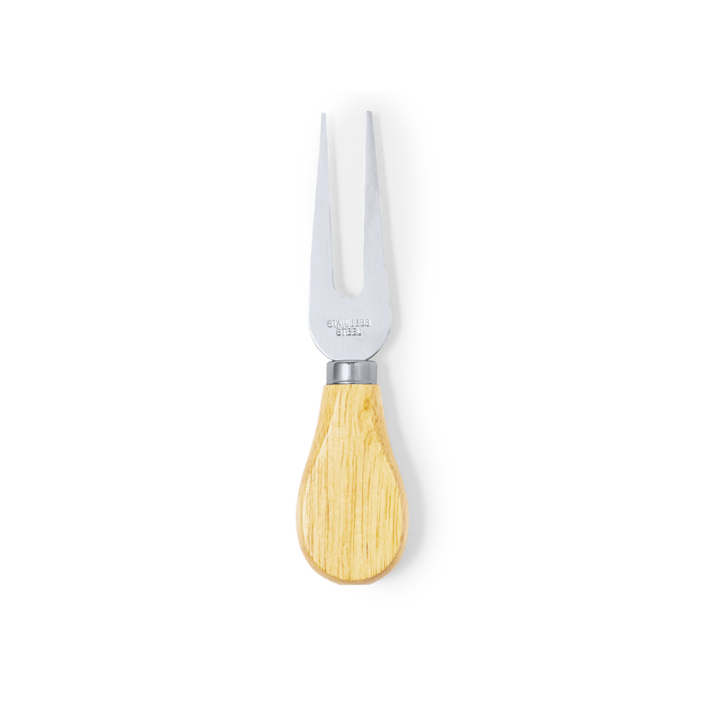Stainless Steel Cheese Utensil Set with Natural Wood Handle - Aboyne
