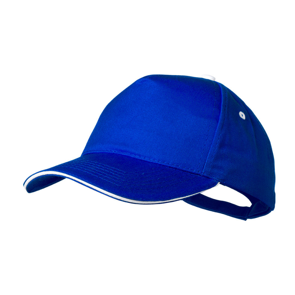 A cap made of brushed cotton, divided into five panels - Caldecote