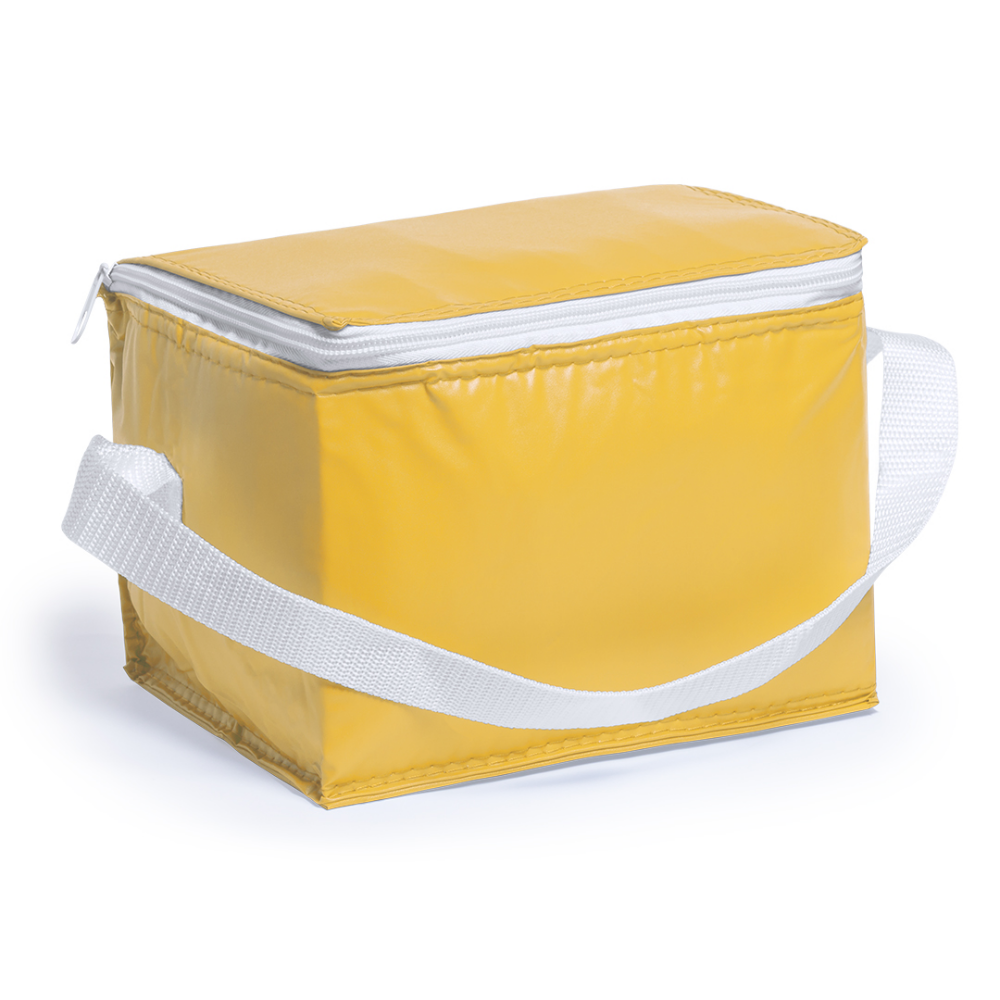 Durable PVC 6-Can Cooler Bag with Insulated Aluminum Interior - Cheddar